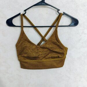 Aerie Offline Mustard Crossback Sports Bralette Size Small